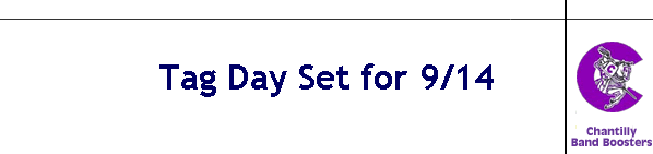 Tag Day Set for 9/14